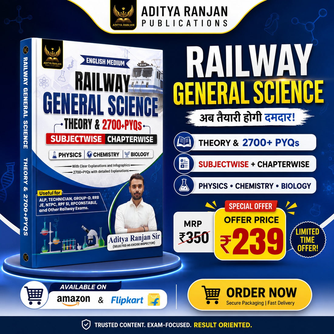 Aditya Ranjan Railway General Science English Medium 2700+ Chapter-Wise PYQs ALP Technician NTPC RPF Group D RRB JE